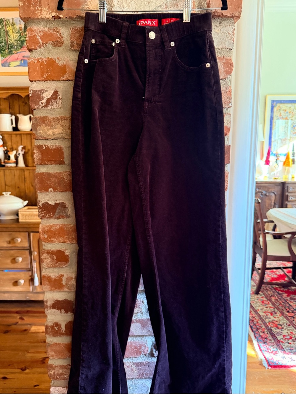 Spanx Women's High-Rise Wide Leg Corduroy Jeans - Chocolate Brown